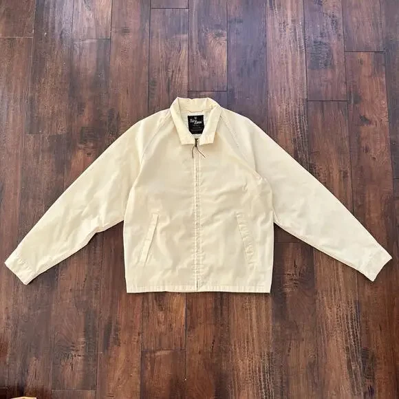 Vintage Work Jacket Men's Yellow Full Zip Gabardine 60s Talon 70s Chore Light - Picture 2 of 11